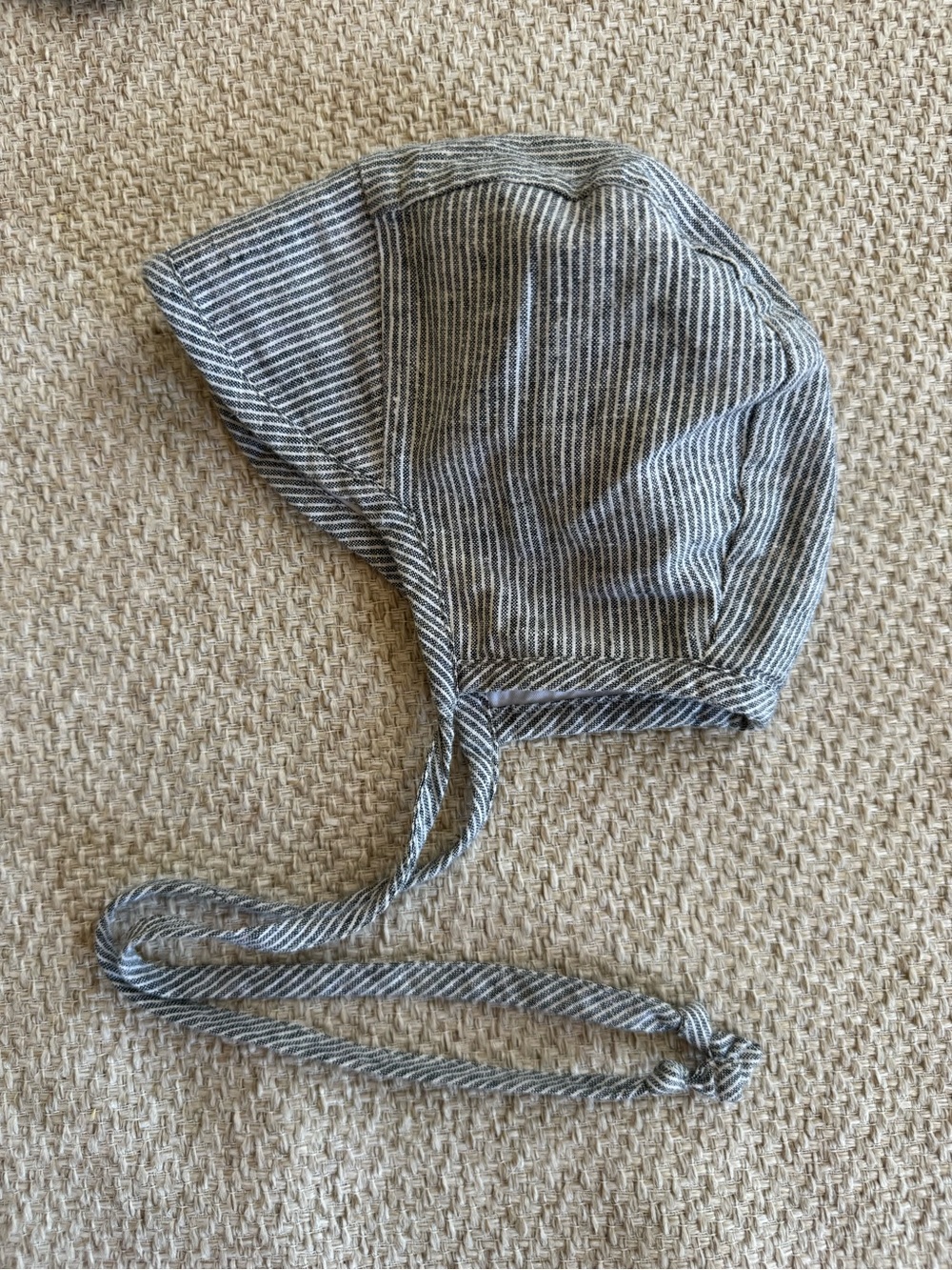 Briar Baby Brimmed Natural Stripe Bonnet 3/6m